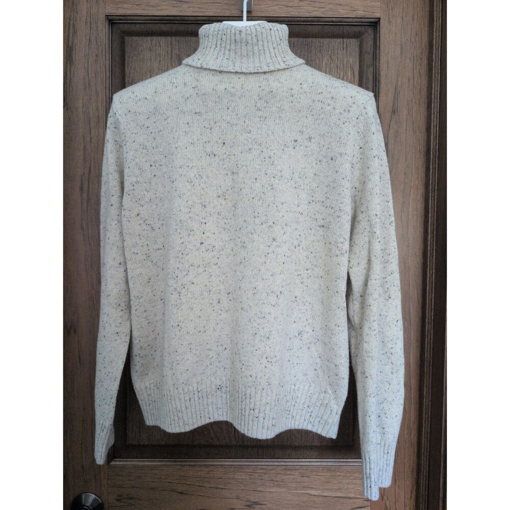 Croft & Barrow Womens Oatmeal Flecked Turtleneck Sweater XL Ribbed Hem & Cuffs